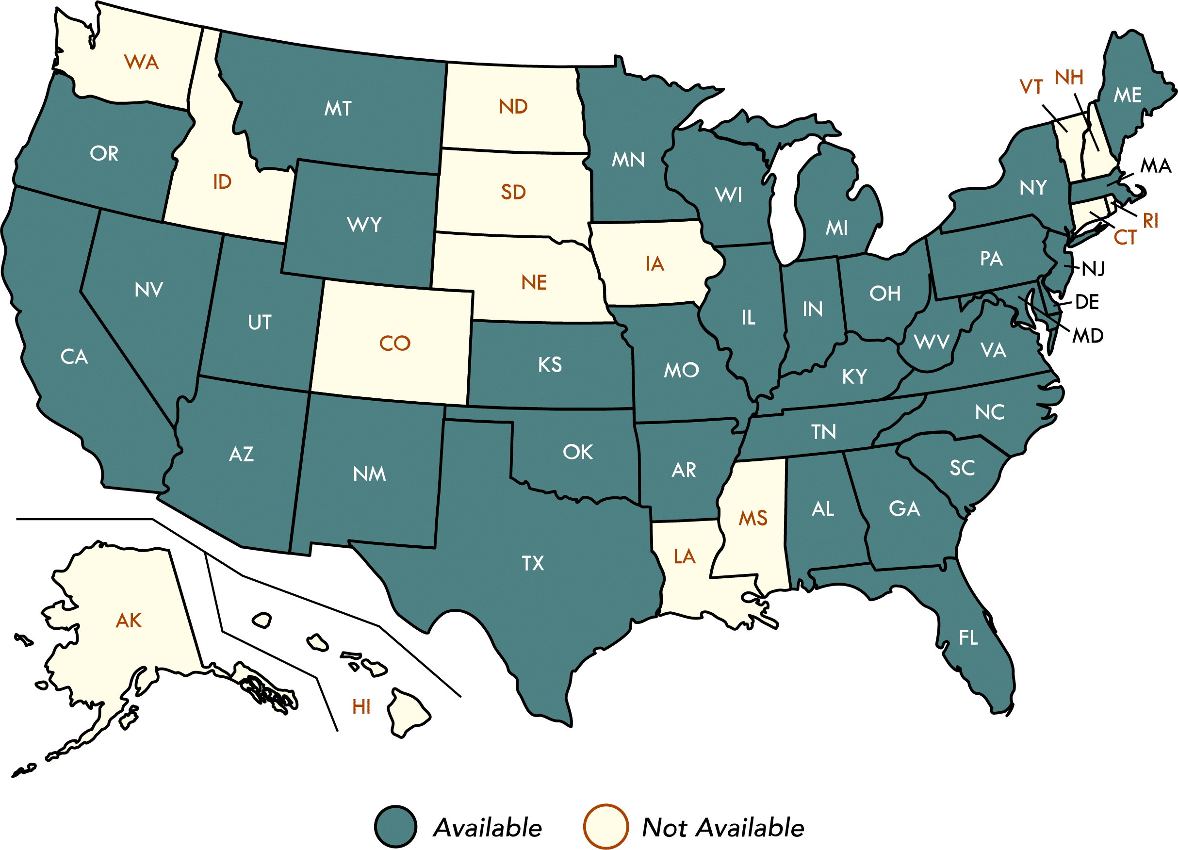 map of US states where you can order thc gomitas online